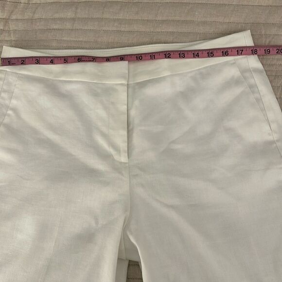 J. Crew Women’s Willa full-length flare Pant Stretch Linen Blend  White Size 14 - Picture 7 of 16
